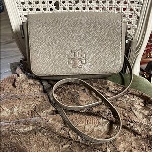 Tory Burch Tan Crossbody Bag Pebbled Leather